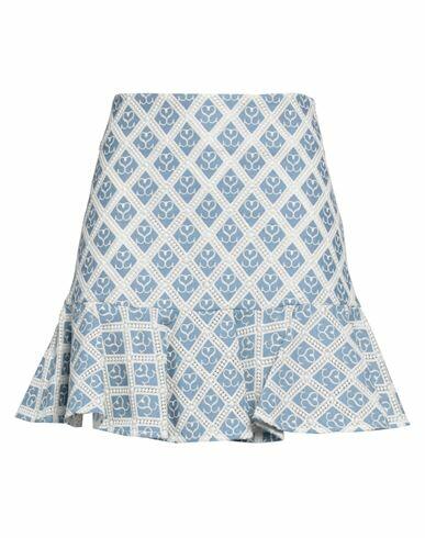 Sandro Woman Mini skirt Light blue Cotton Cover