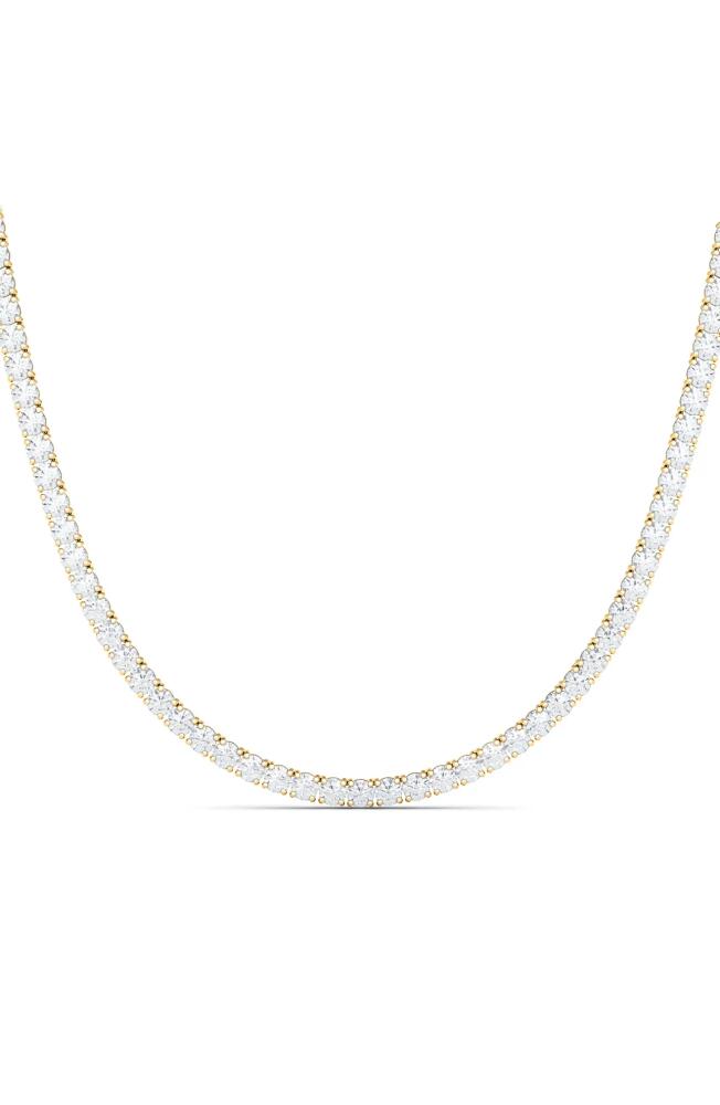 HauteCarat Lab Created Diamond Tennis Necklace in 14K Yellow Gold Cover