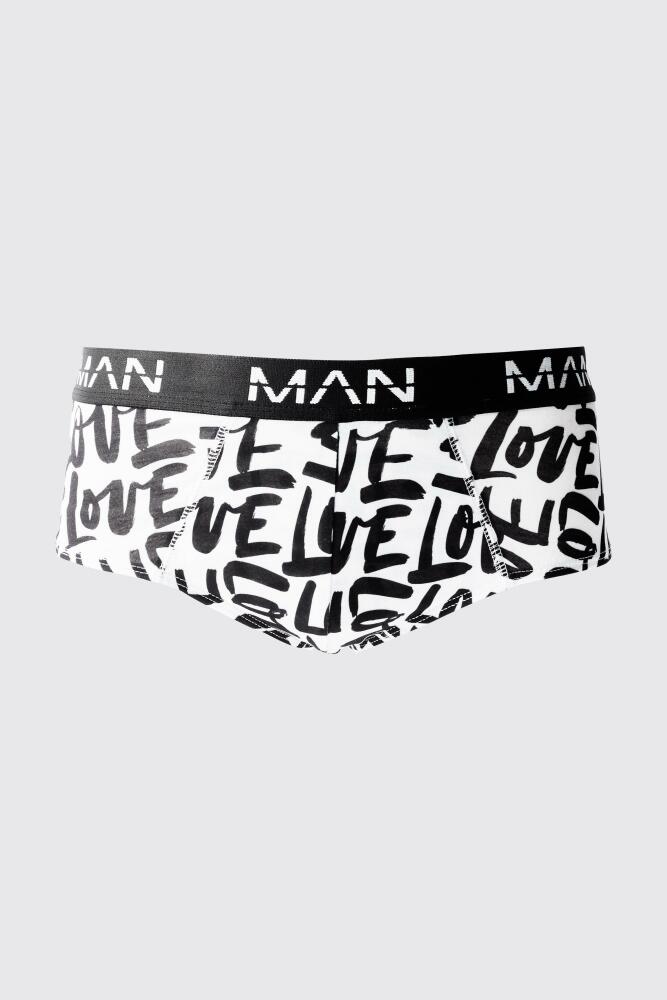 boohoo Mens Man Love Printed Briefs - Multi Cover