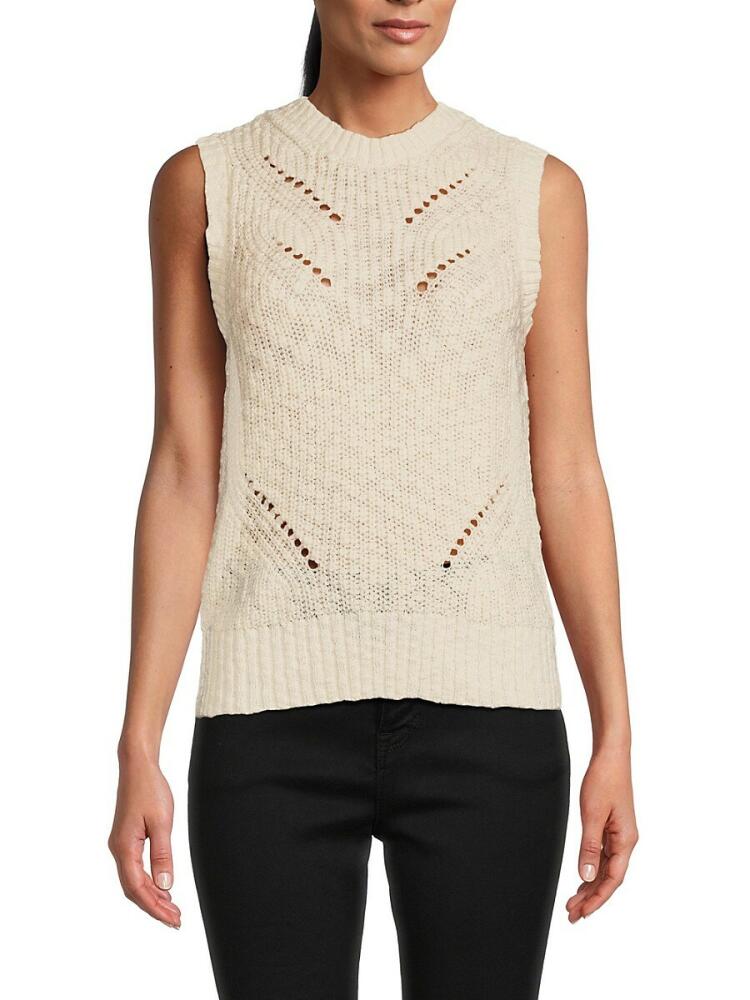 Design 365 Women's Open Knit Tank Top - Cream Cover