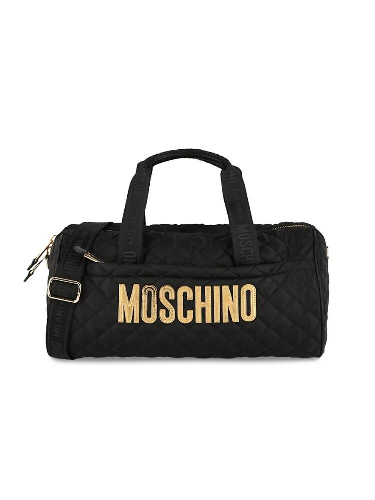 Moschino Women's Quilted Logo Duffel Bag - Black Cover