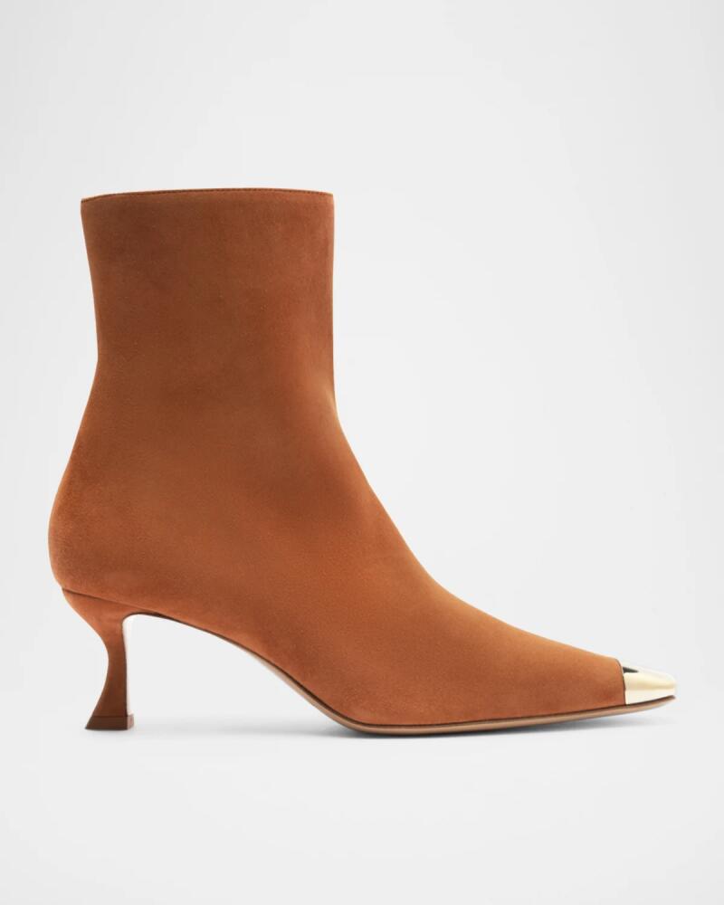 Alexandre Birman Olivia Suede Cap-Toe Booties Cover