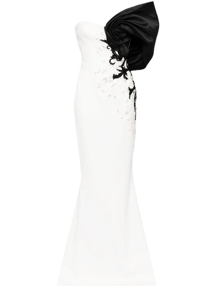 Saiid Kobeisy one-shoulder embroidered gown - White Cover