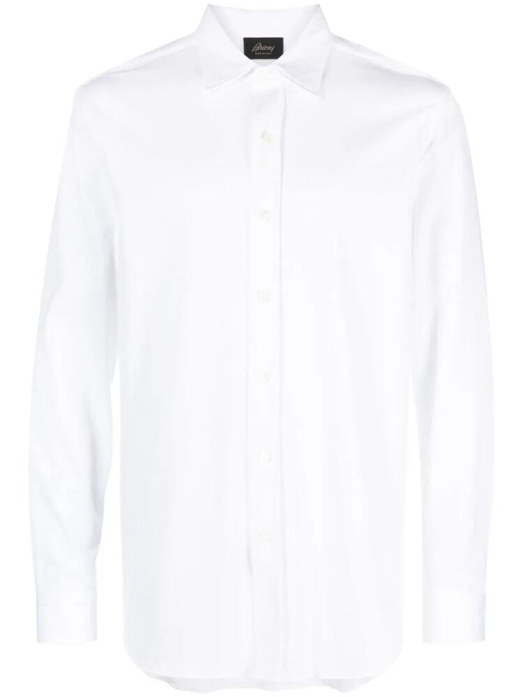 Brioni spread-collar cotton shirt - White Cover