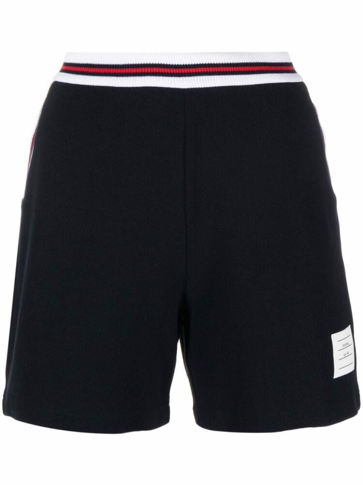 Thom Browne RWB-waist logo-patch shorts - Blue Cover