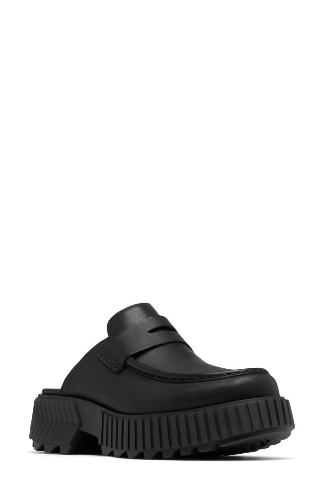 SOREL Ona Ave Penny Loafer Mule in Black/Jet Cover