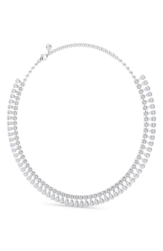 HauteCarat Lab Created Diamond Frontal Necklace in 18K White Gold Cover