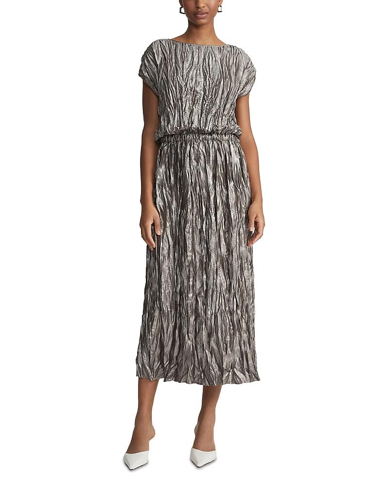 Lafayette 148 New York Plisse Gathered Waist Midi Dress Cover