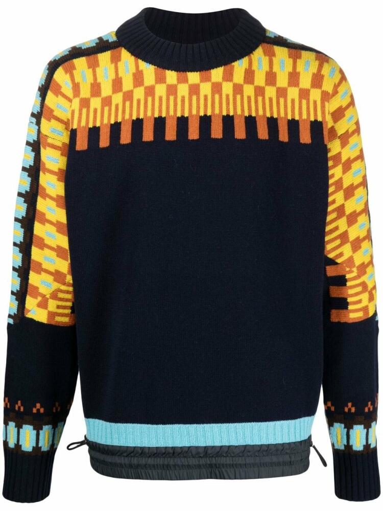 sacai intarsia-knit jumper - Blue Cover