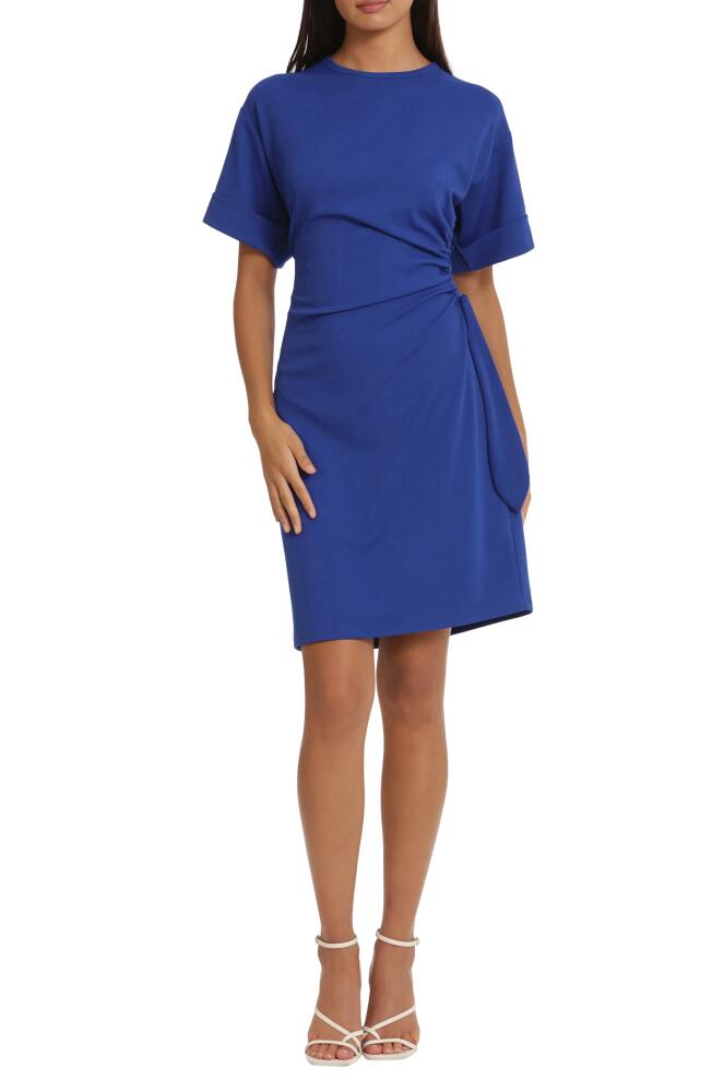 DONNA MORGAN FOR MAGGY Side Tie Dress in Blue Cover