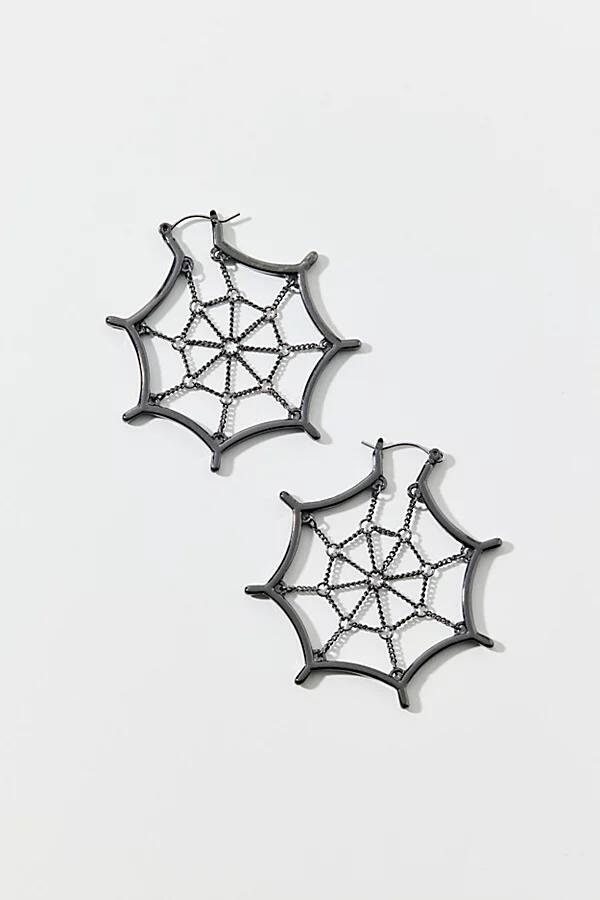 Spiderweb Hoop Earring in Graphite Cover