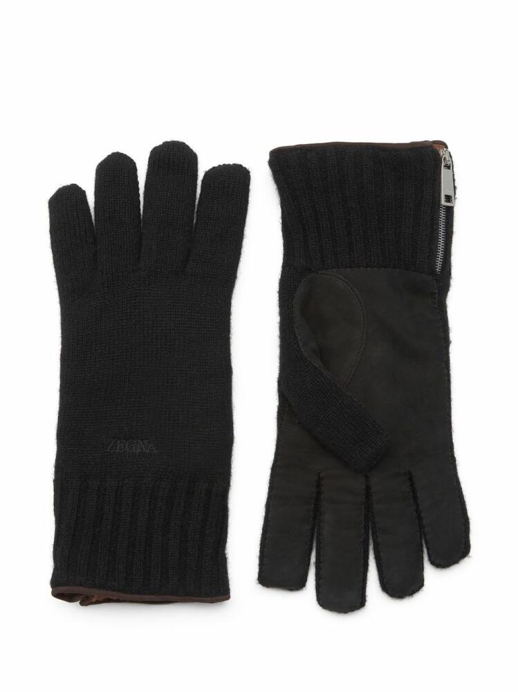 Zegna Oasi cashmere gloves - Black Cover