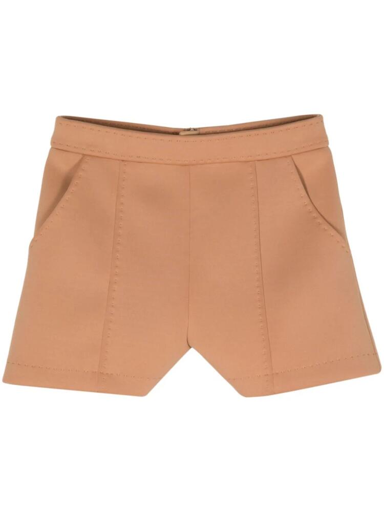 Cynthia Rowley bonded pick-stitch shorts - Neutrals Cover