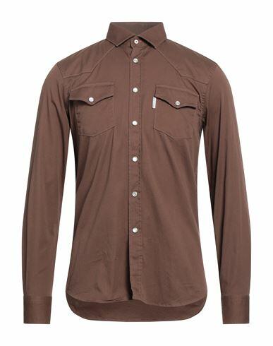 Primo Emporio Man Shirt Brown Cotton, Elastane Cover