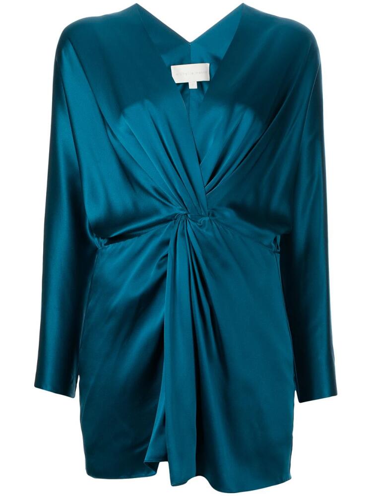 Michelle Mason twist-detail silk dress - Blue Cover