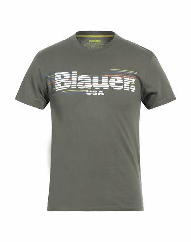 Blauer Man T-shirt Military green Cotton Cover