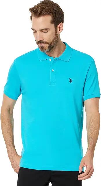 U.S. POLO ASSN. Slim Fit Interlock Polo (Tropical Teal) Men's Clothing Cover