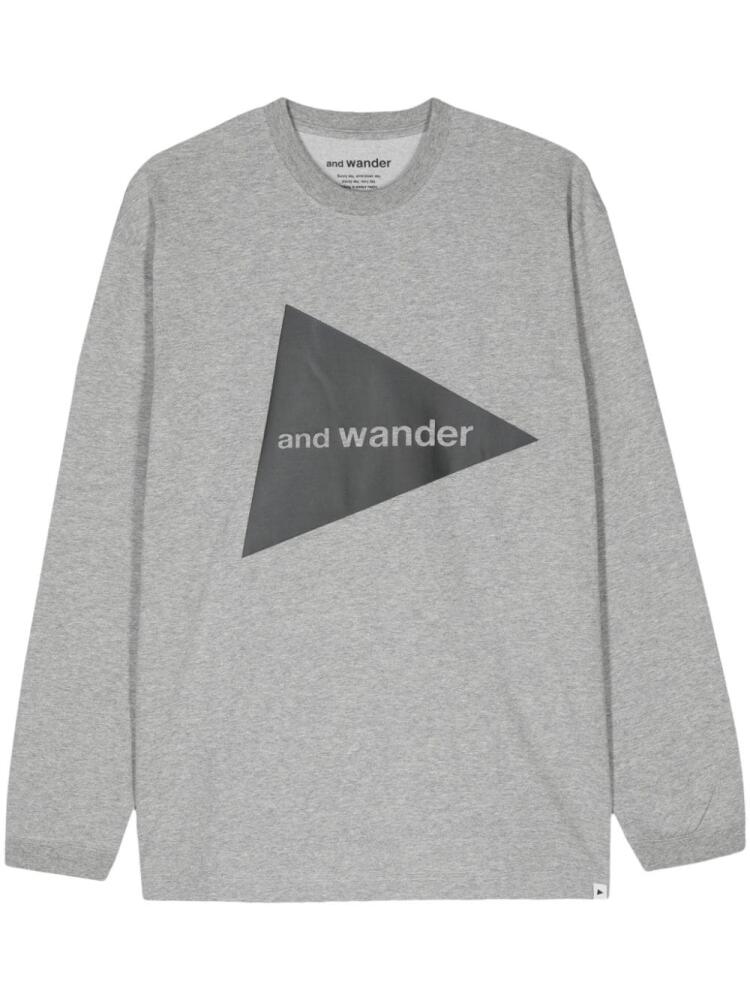 and Wander logo-print T-shirt - Grey Cover