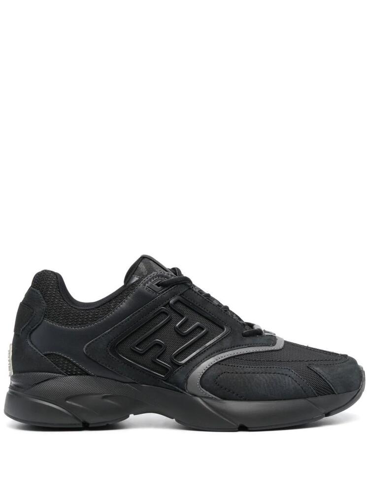 FENDI logo-print mesh-panelled sneakers - Black Cover