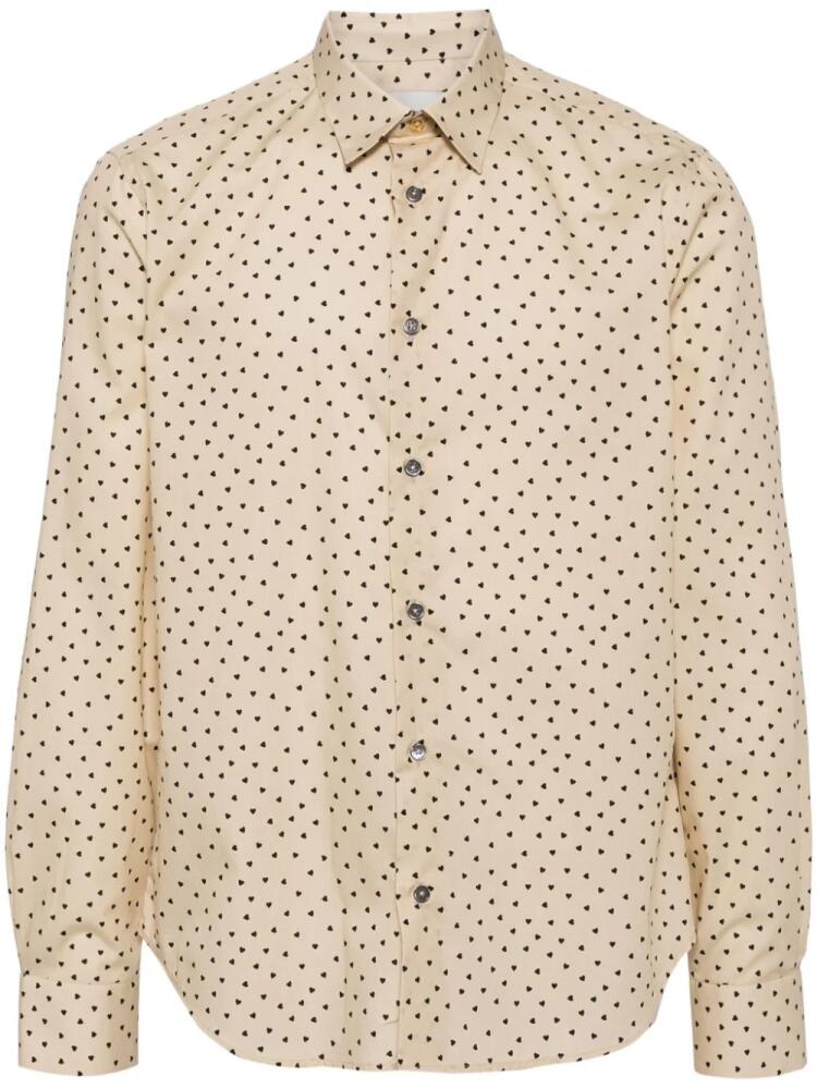 Paul Smith heart-print organic cotton shirt - Neutrals Cover