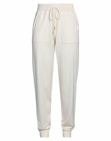 Eleventy Woman Pants Cream Wool, Silk Cover