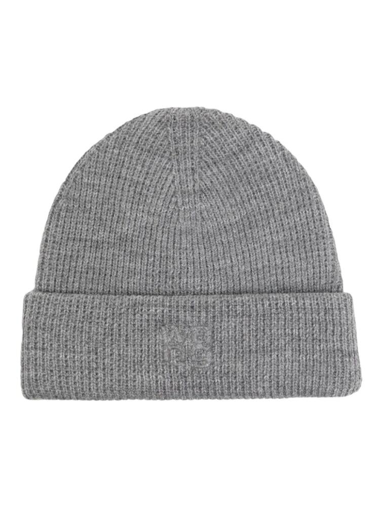 Alexander Wang logo-debossed ribbed-knit beanie - Grey Cover