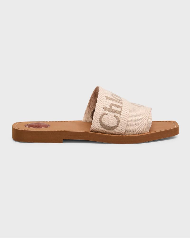 Chloe x High Summer Woody Embroidered Logo Flat Sandals Cover