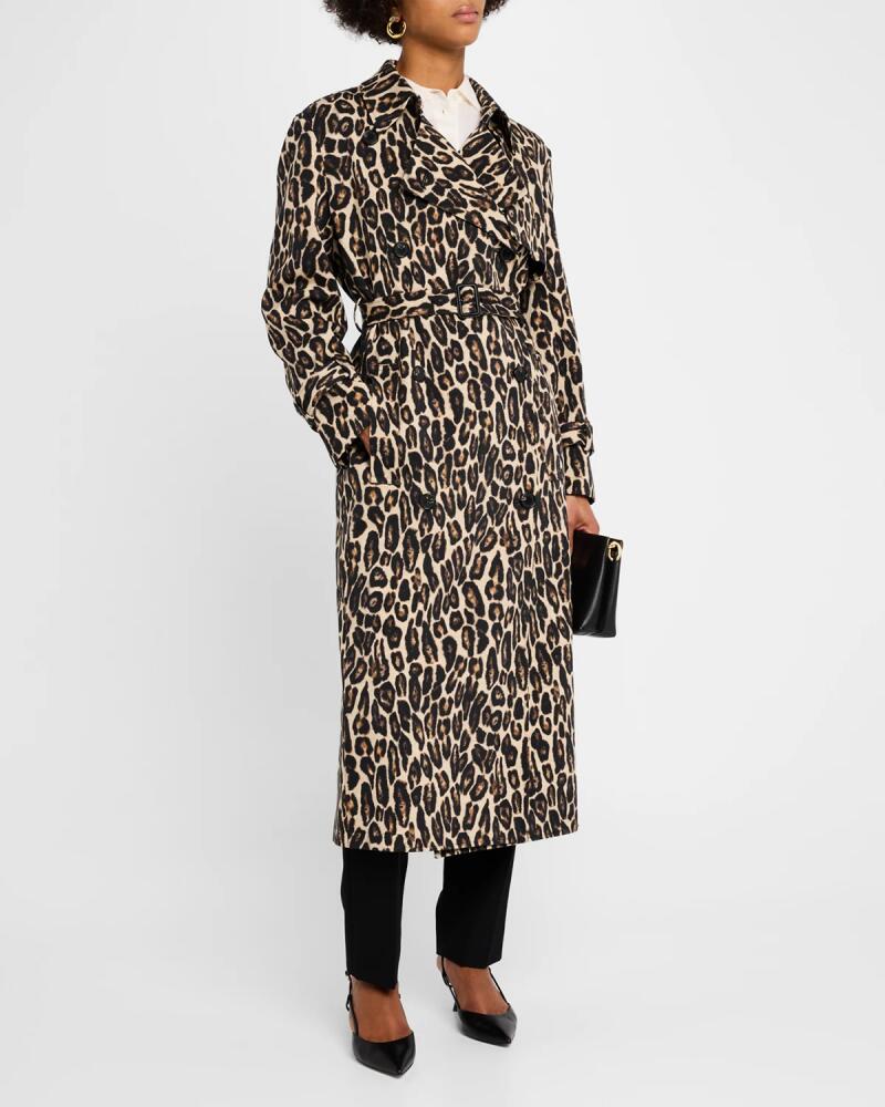 Theory Relaxed Leopard Trench Coat Cover