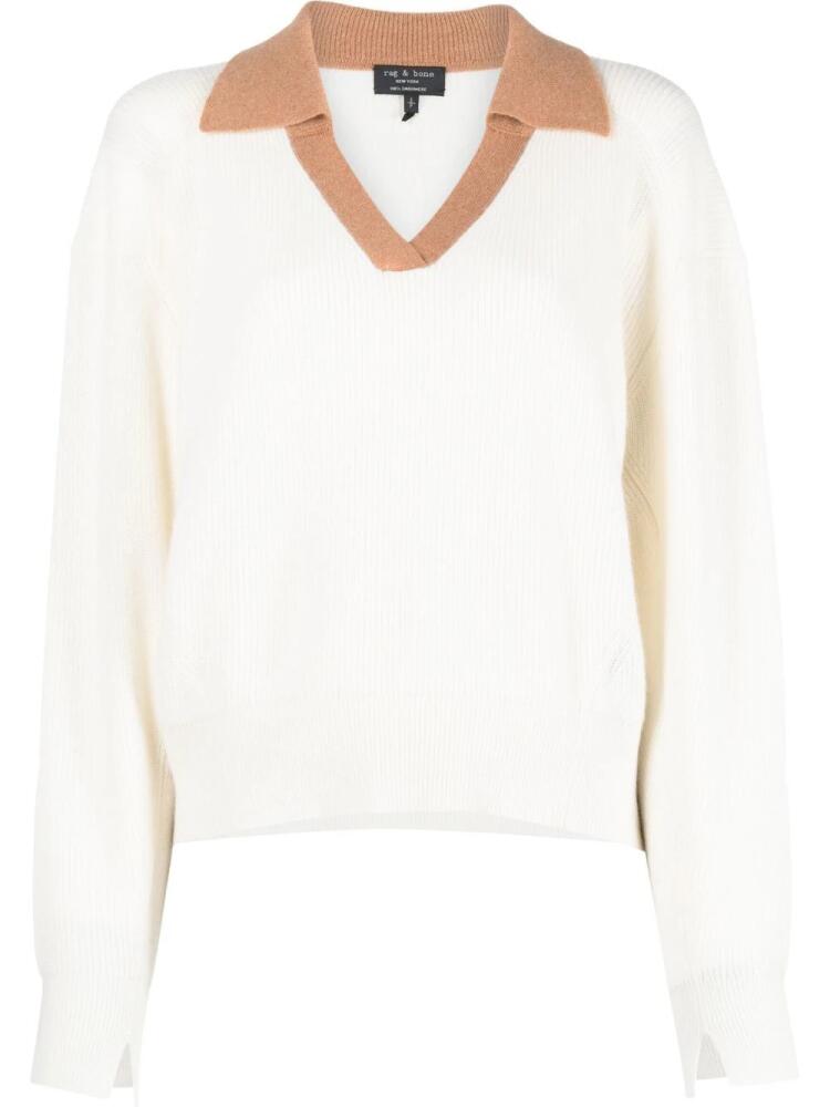 rag & bone collared cashmere jumper - White Cover