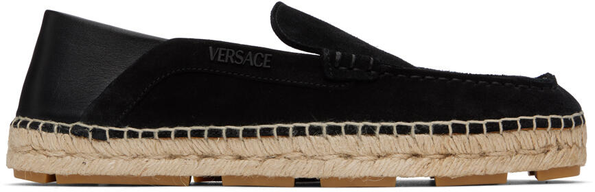 Versace Black Logo Suede Espadrilles Cover