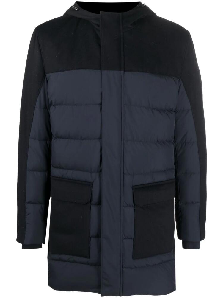 Corneliani padded concealed-front coat - Blue Cover