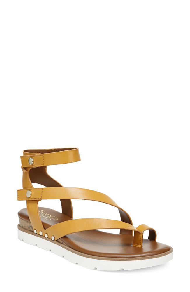 Franco Sarto Daven Sandal in Goldenrod Faux Leather Cover