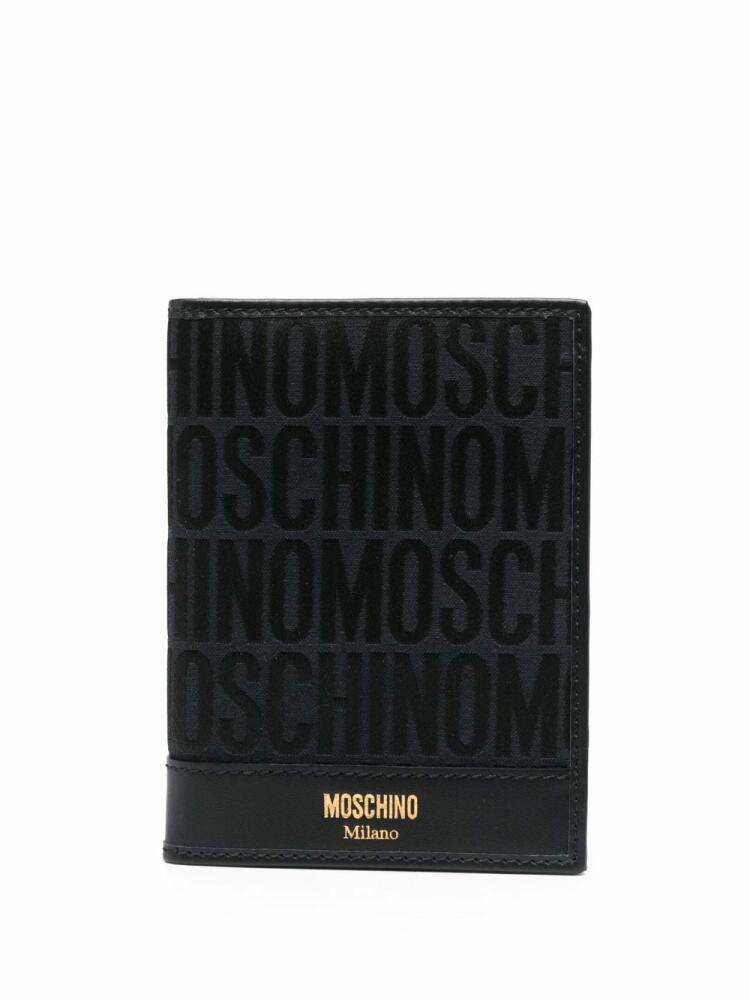 Moschino jacquard logo bi-fold wallet - Black Cover