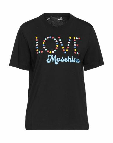 Love Moschino Woman T-shirt Black Cotton, Elastane Cover