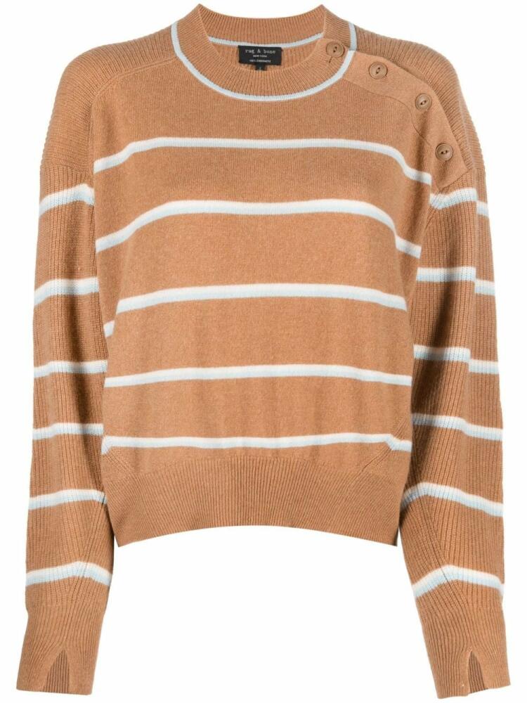 rag & bone striped cashmere jumper - Brown Cover