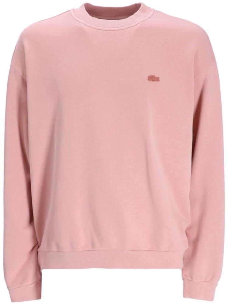 Lacoste logo-appliqué organic cotton sweatshirt - Pink Cover