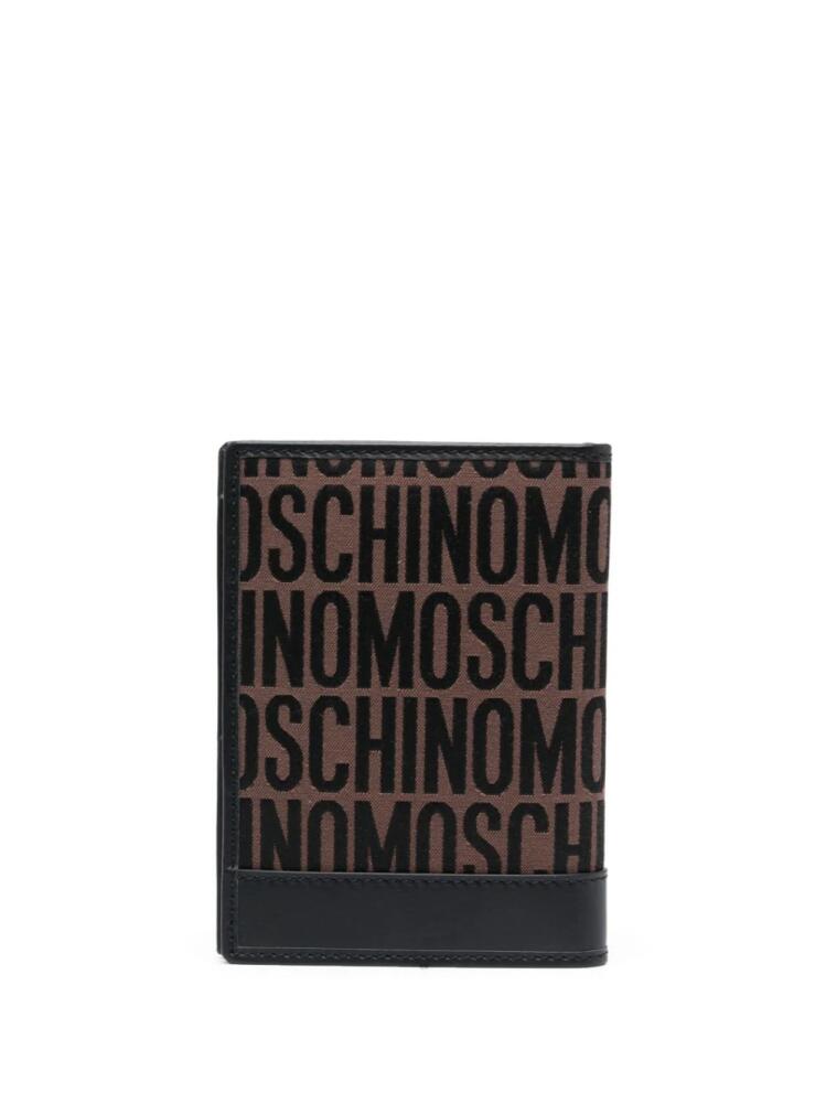 Moschino jacquard logo bi-fold wallet - Brown Cover