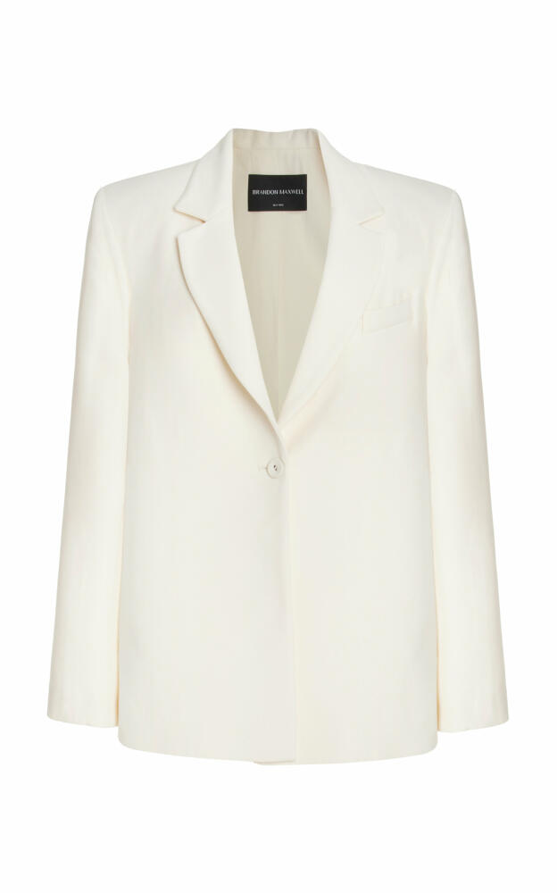 Brandon Maxwell - The Laila Wool-Silk Cape Blazer - Ivory Cover