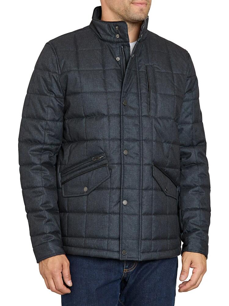 Sam Edelman Men's Box Quilt Mockneck Jacket - Dark Charcoal Cover