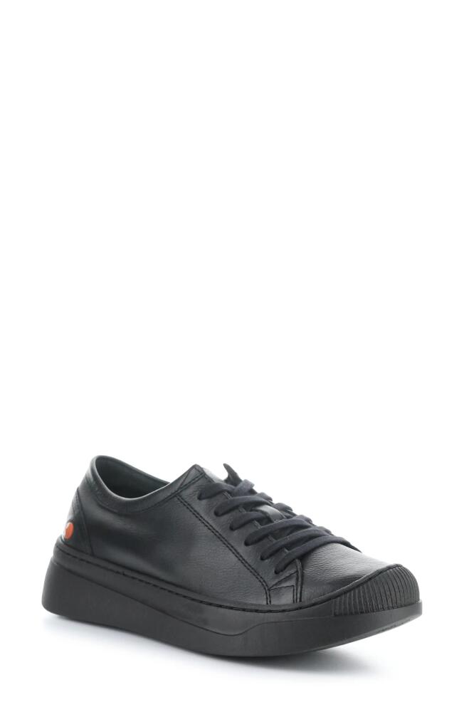 Softinos by Fly London Platform Sneaker in Black Smooth Leather Cover