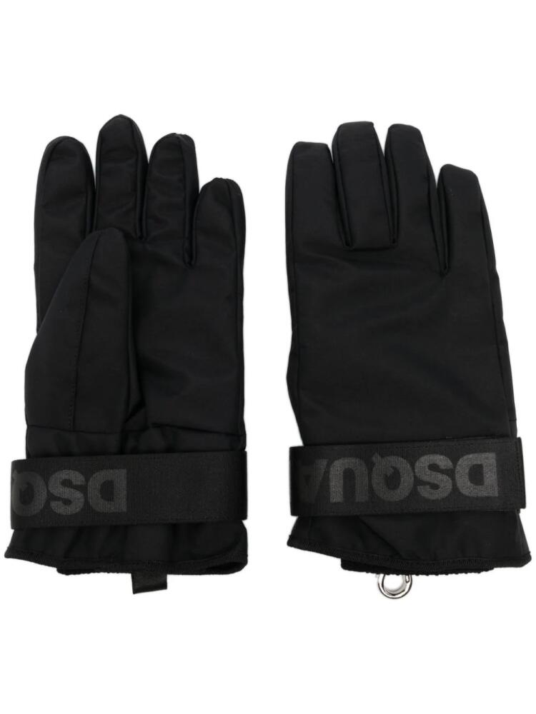 DSQUARED2 logo-strap padded gloves - Black Cover