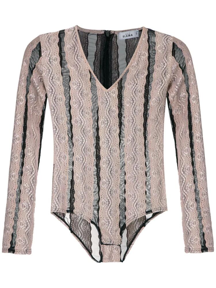 Amir Slama striped bodysuit - Neutrals Cover