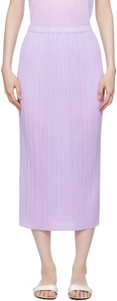 PLEATS PLEASE ISSEY MIYAKE Purple Monthly Colors April Midi Skirt Cover