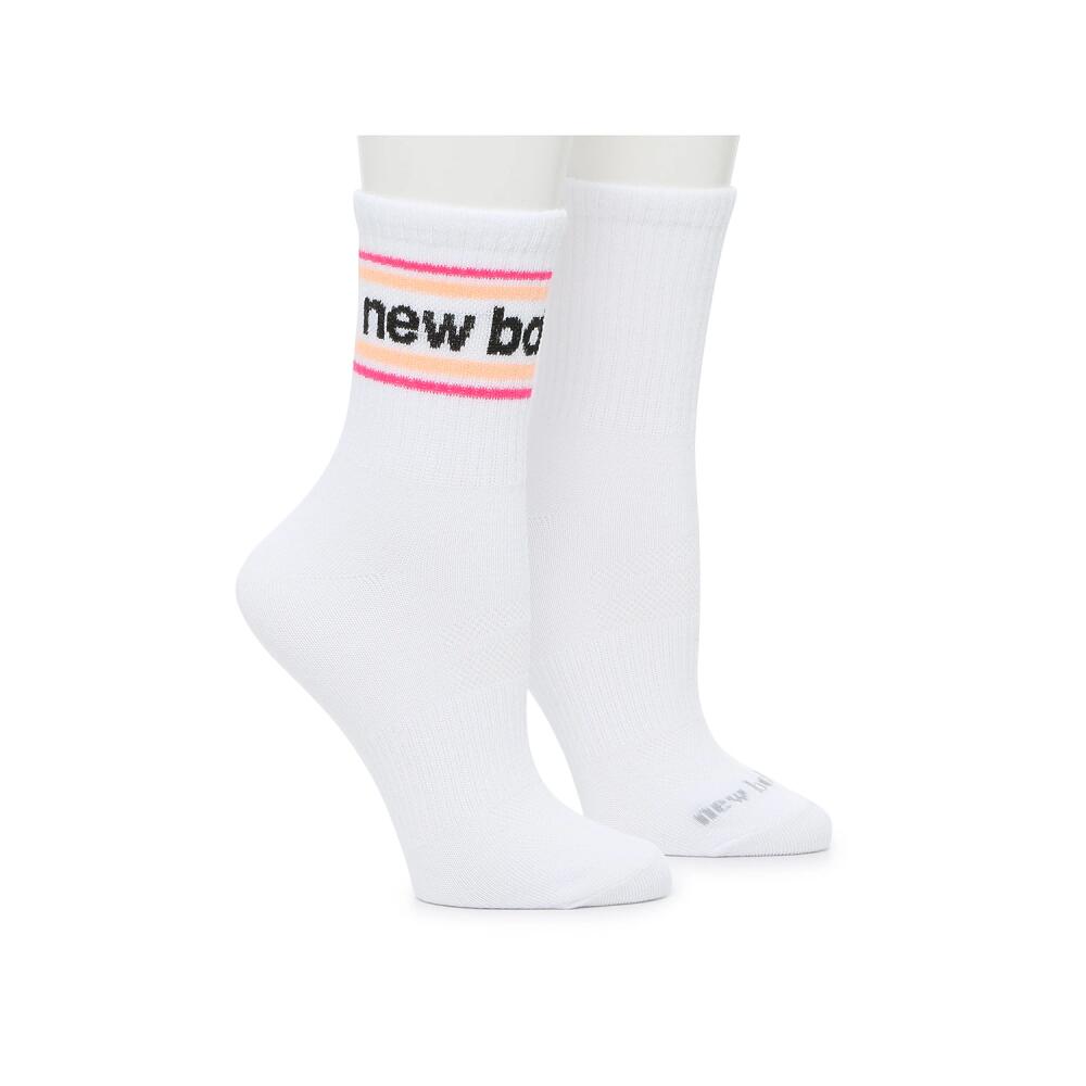 New Balance Sporty Crew Socks 2 Pack | Women's | White Cover