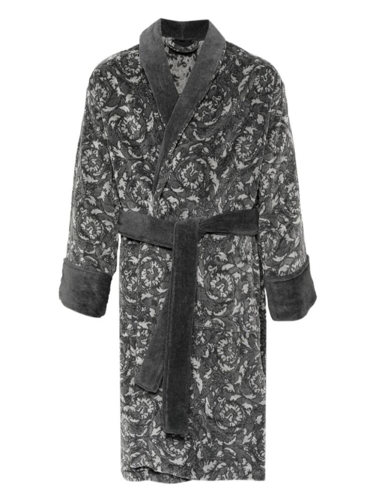 Versace Barocco belted bathrobe - Grey Cover