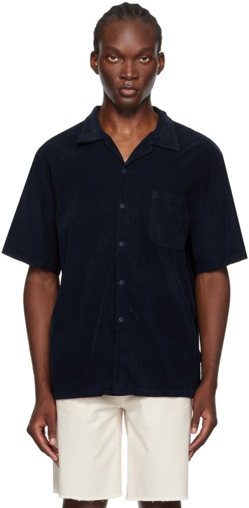 Les Tien Navy Relaxed Shirt Cover