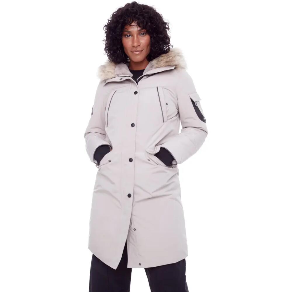 Alpine North LAURENTIAN - Vegan Down Long Parka Winter with Faux Fur Hood in Taupe Cover