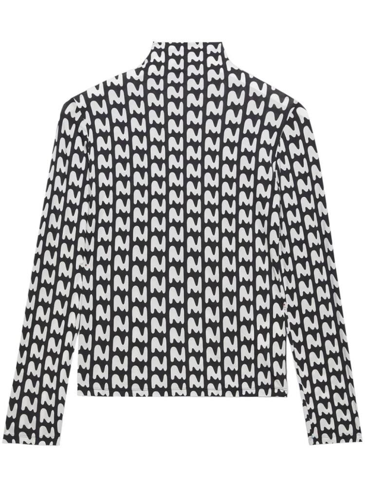 MSGM all-over logo-print blouse - Black Cover