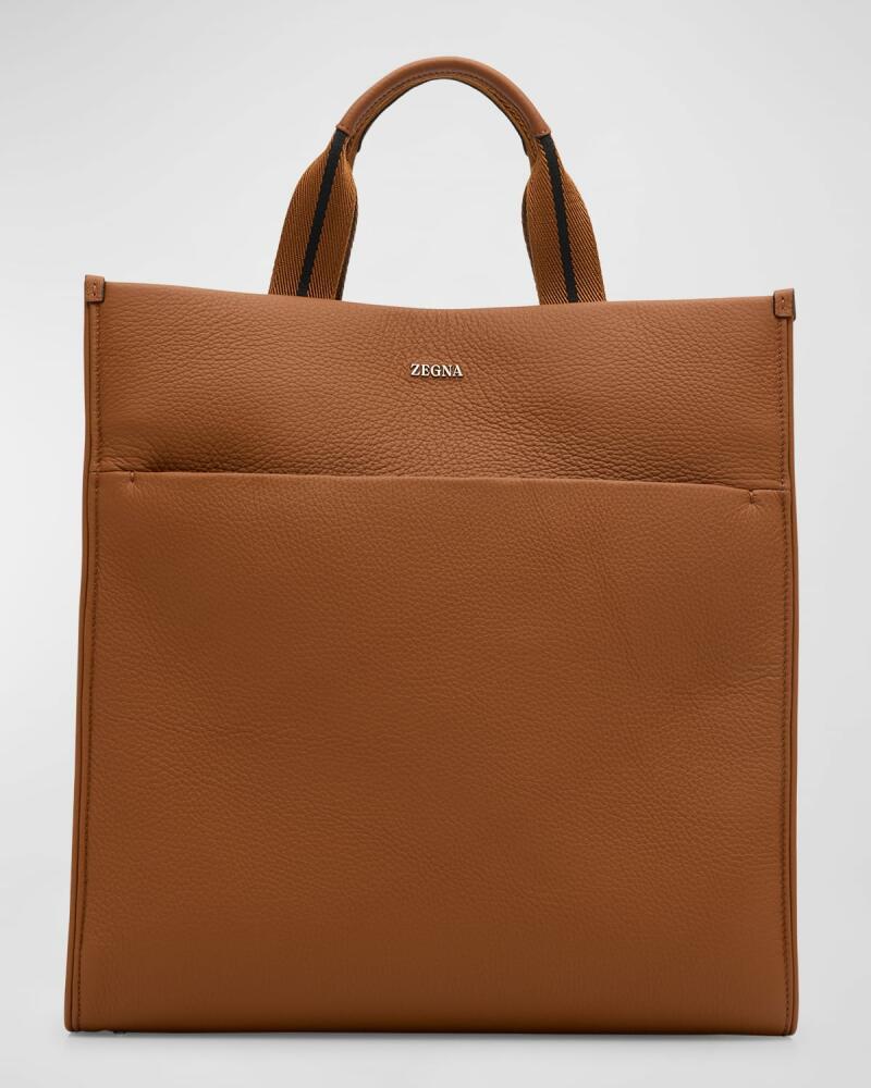 ZEGNA Men's East-West Deerskin Tote Bag Cover