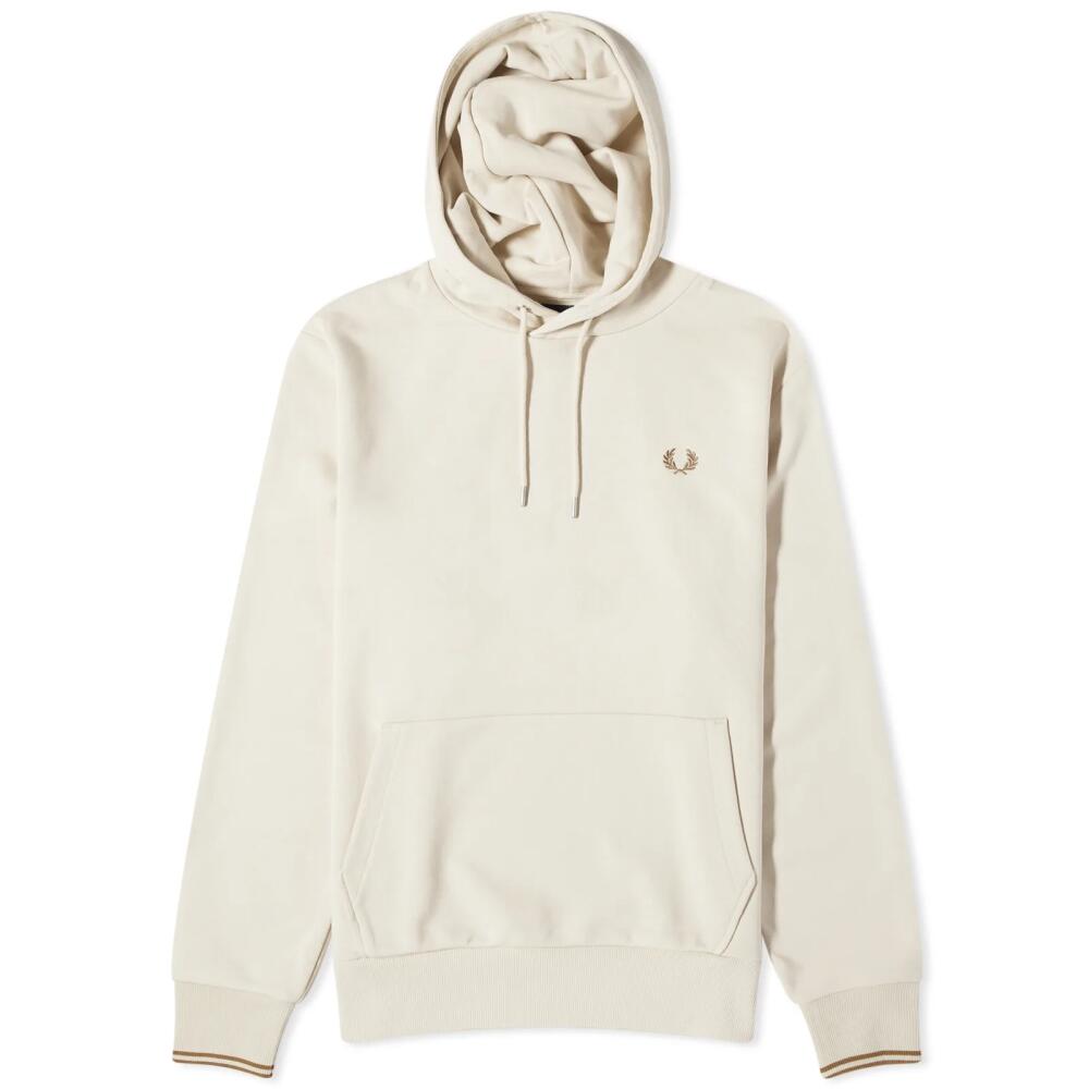 Fred Perry Men's Tipped Popover Hoodie in Oatmeal Cover